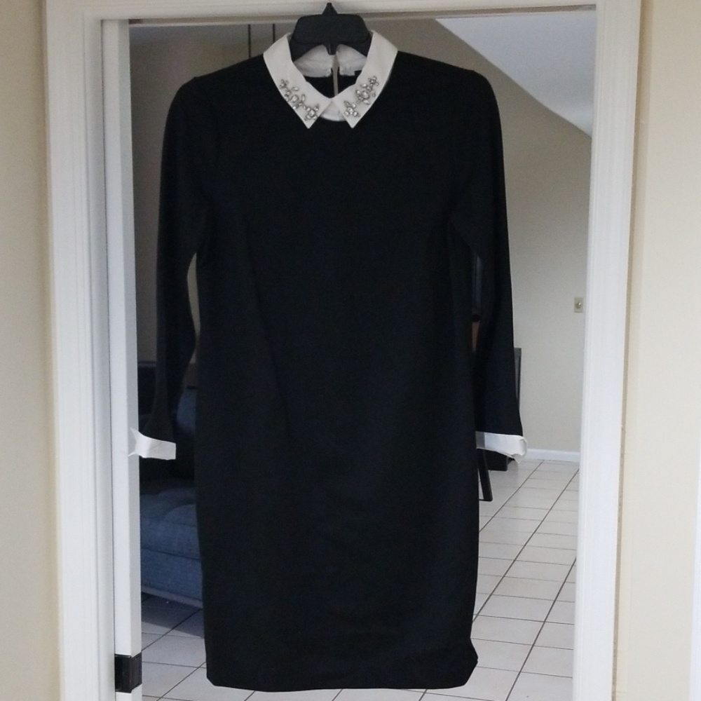 Anne Taylor Shift Dress w/ Mock Shirt Accents NWT
